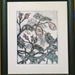 "Uhiuhi ame Huehue" drypoint and watercolor by Yvonne Yarber Carter