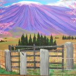 "Mauna Kea and Cherry Blossoms" oil by Ian Haight