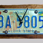 "Hard Drive"  Hawaii license tag on scrap koa by Dennis Cigainero