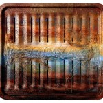 "From the Kitchen"  Cat paper, paint on broiler pan by J. Jay West
