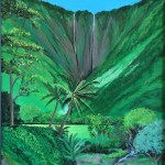 "Hi'ilawe Falls - Waipio"  acrylic by Ian Haight