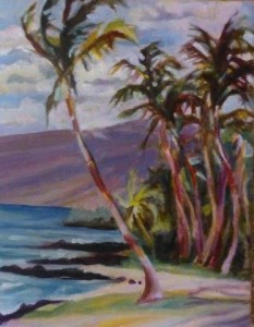 "Shore Palms" Oil painting by Lynn Chapman