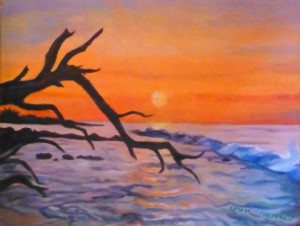 "Waimea Sunset" Oil painting by Lynn Chapman